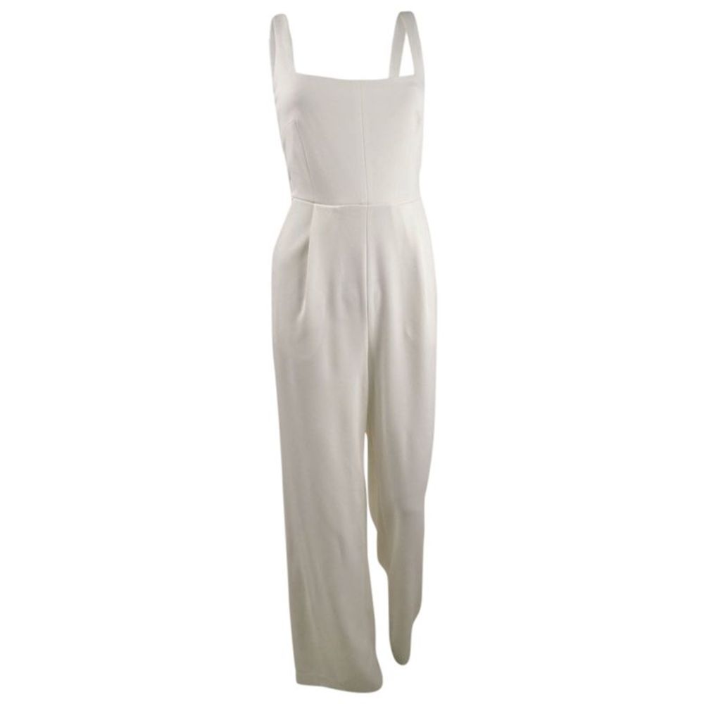 Calvin Klein Cream Square-Neck Jumpsuit